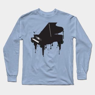 Grand piano. Watercolour with drips, Long Sleeve T-Shirt